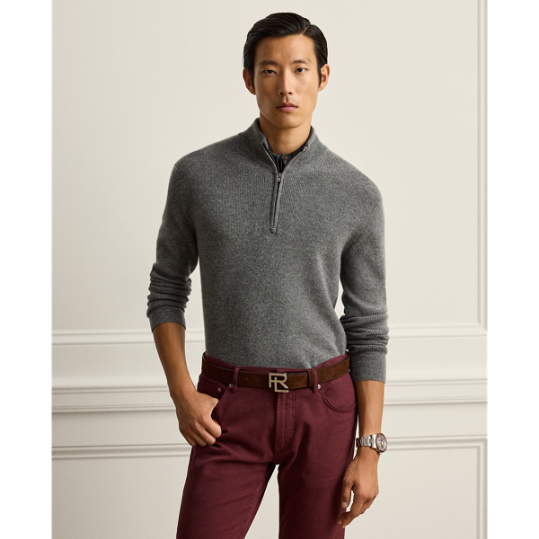 Textured Cashmere Quarter-Zip Jumper