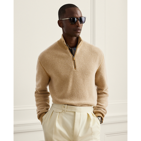 Birdseye-Knit Cashmere Jumper