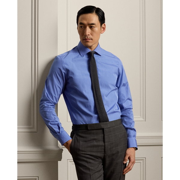 Ralph Lauren Handmade End-on-end Shirt In Copen Blue