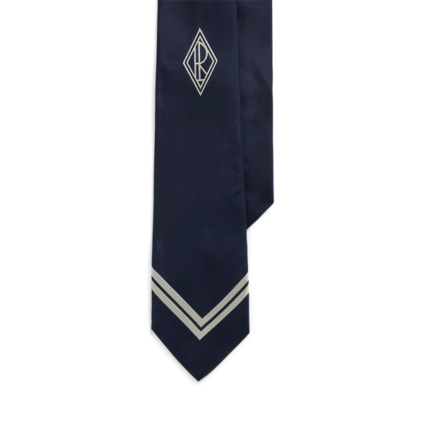 Cravate en reps de soie à monogramme - Purple Label - Modalova