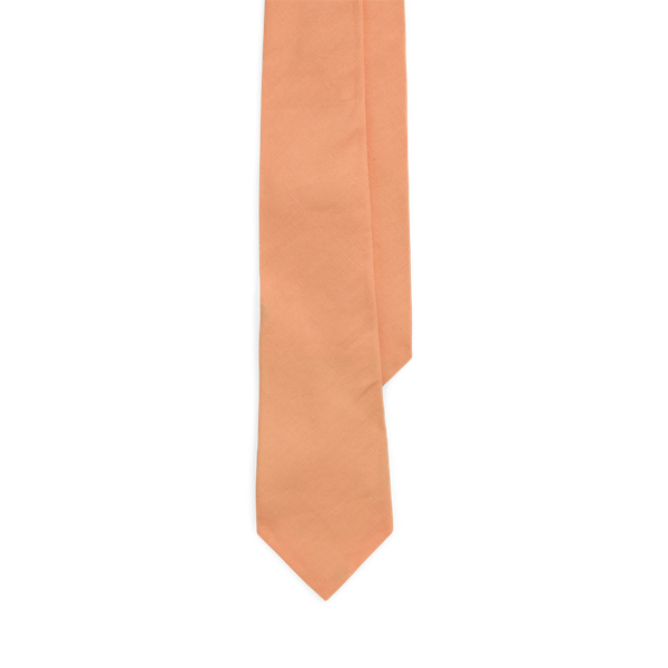 Ralph Lauren Silk-linen Tie In Orange Poppie