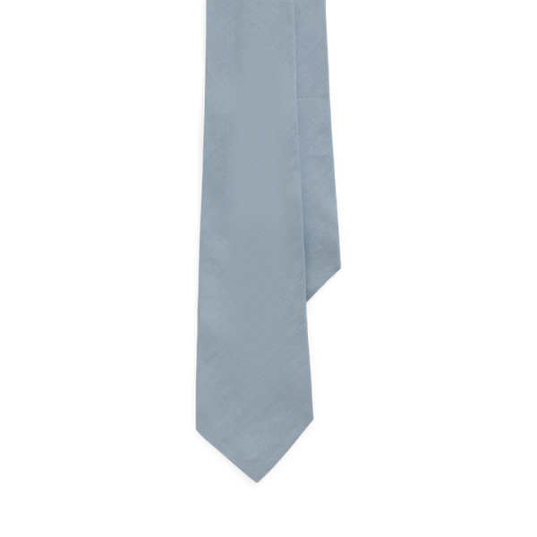 Ralph Lauren Silk-linen Tie In Chambray Blue
