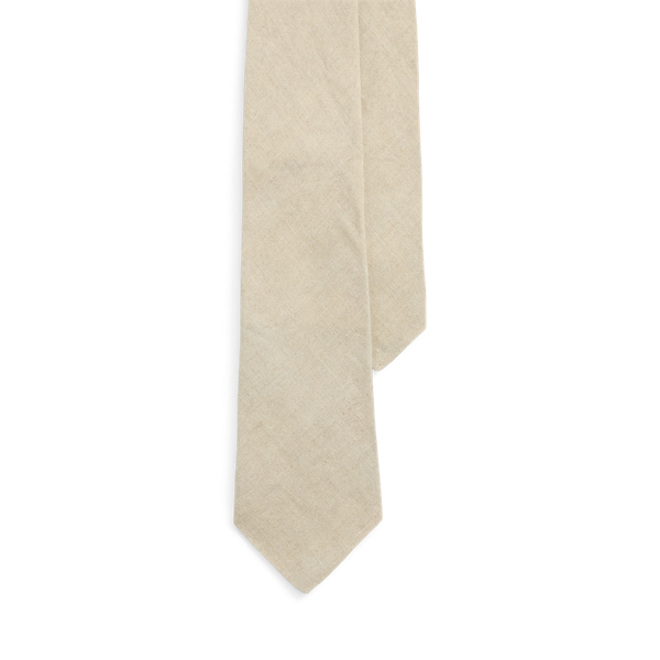 Ralph Lauren Textured Linen Tie In Oatmeal