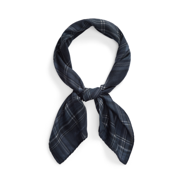 Foulard écossais en cachemire et soie - Purple Label - Modalova