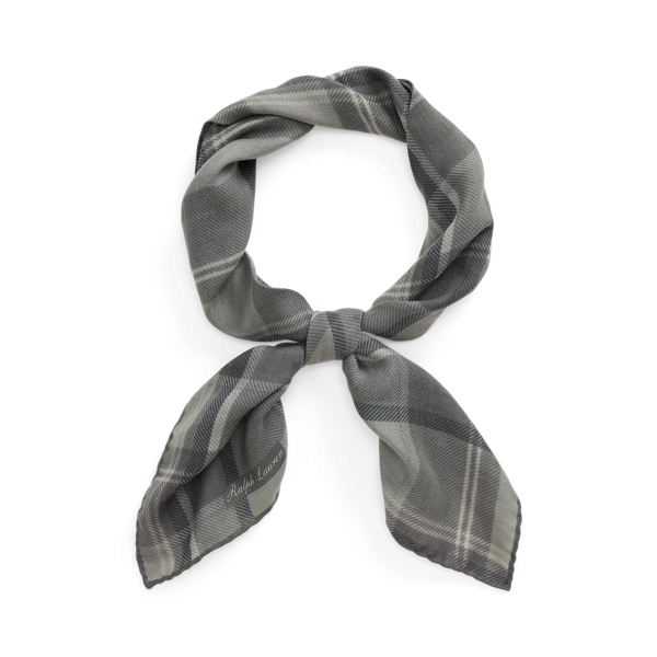 Foulard écossais en cachemire et soie - Purple Label - Modalova