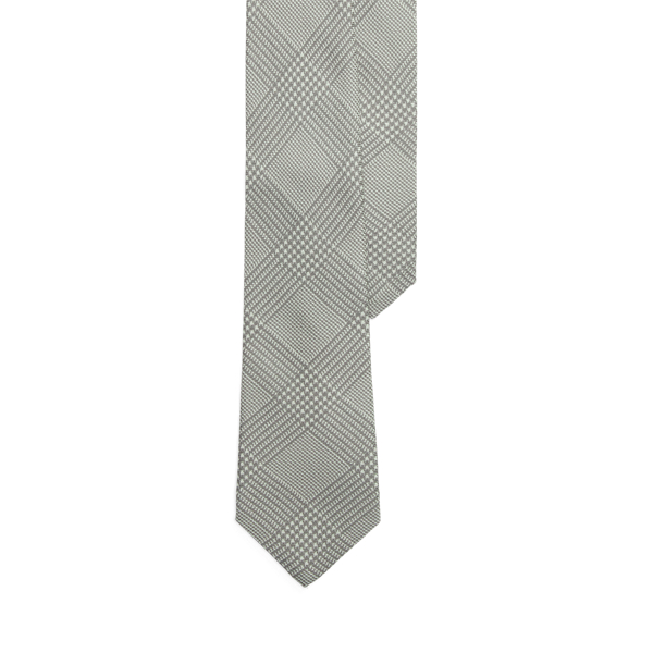Cravate prince-de-galles cachemire soie - Purple Label - Modalova