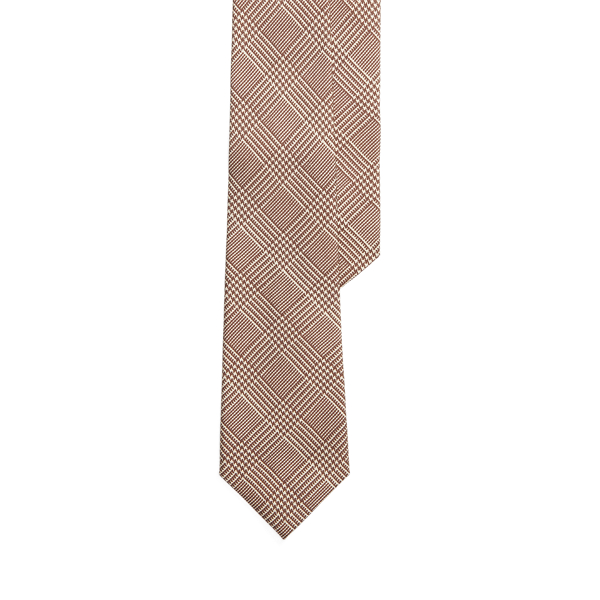 Cravate prince-de-galles cachemire soie - Purple Label - Modalova
