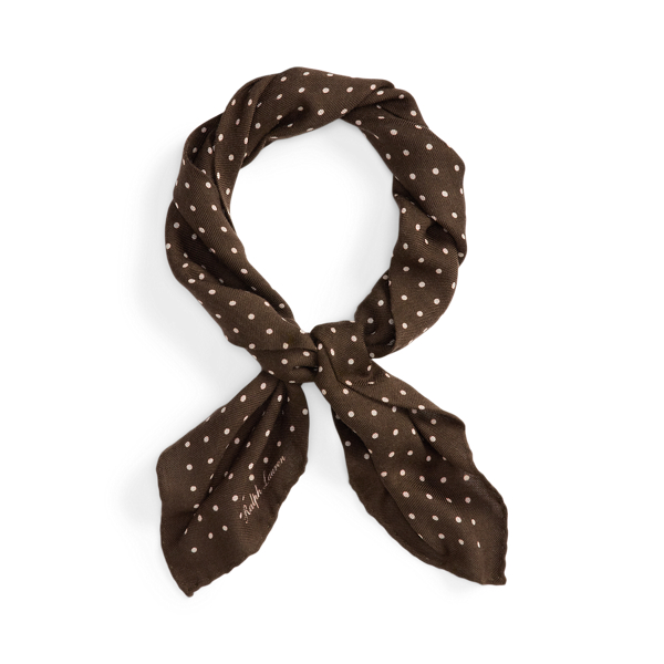 Ralph Lauren Polka-dot Cashmere-silk Neckerchief In Multi