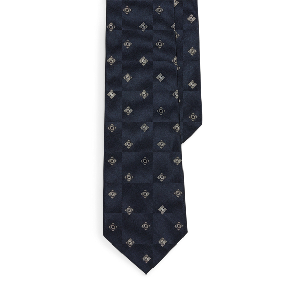 Ralph Lauren Purple Label Standard Diamond Jacquard Silk Tie In Blue