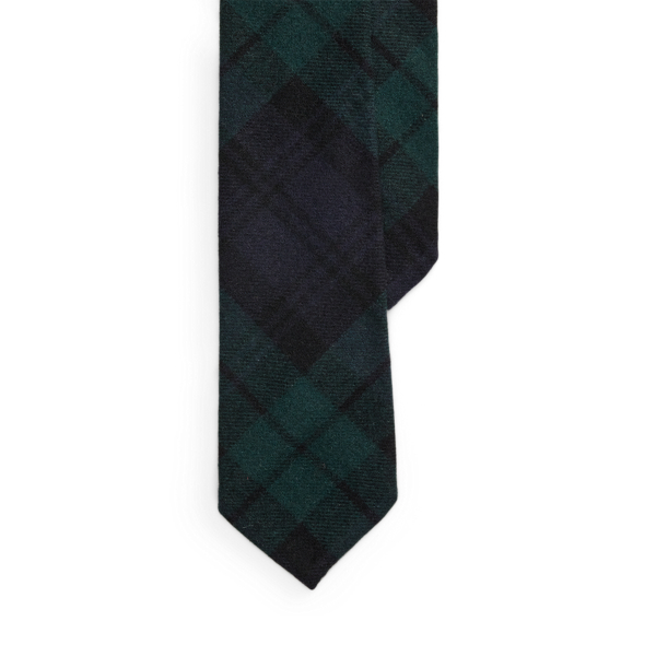 Ralph Lauren Plaid Cashmere Tie In Black