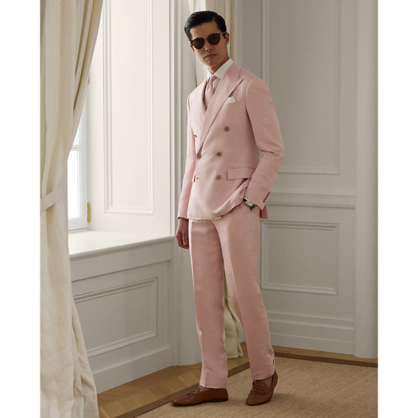 Pantalon Gregory fait main soie et lin - Purple Label - Modalova