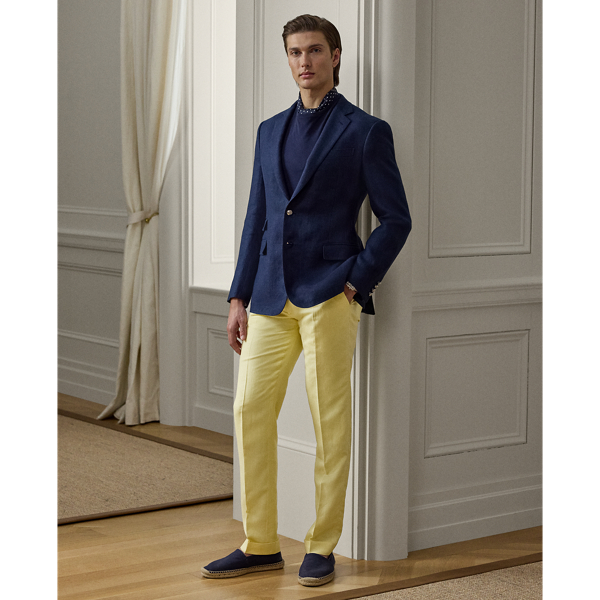 Pantalon Gregory fait main soie et lin - Purple Label - Modalova