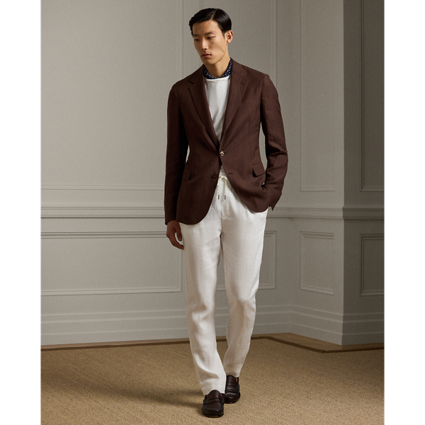 Ralph Lauren Linen Trouser In Optic White