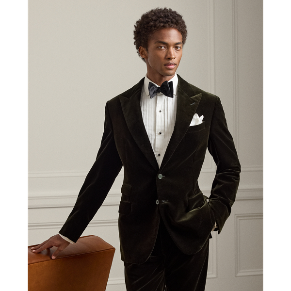 Ralph Lauren Kent Hand-tailored Velvet Jacket In Black