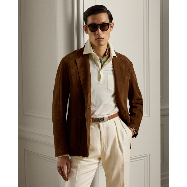 RALPH LAUREN HAND-TAILORED SUEDE SPORT COAT 