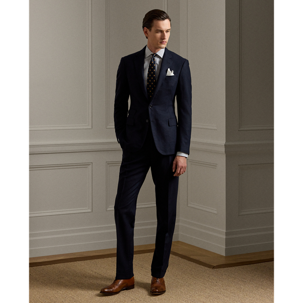 Ralph Lauren Gregory Hand-tailored Flannel Trouser In Navy