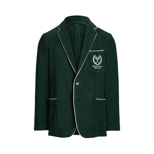 Blazer fait main brodé en coton éponge - Purple Label - Modalova
