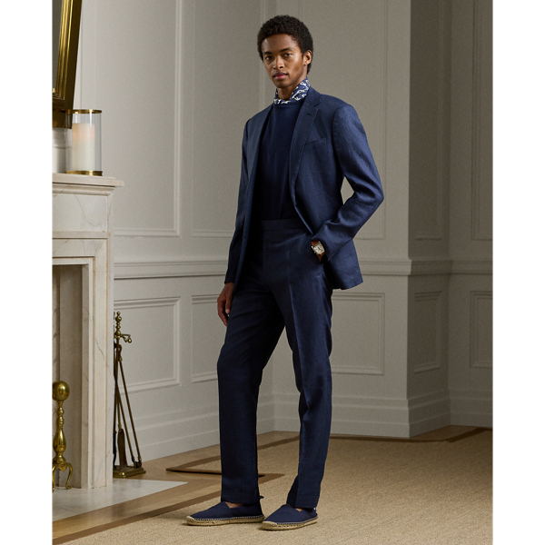 Ralph Lauren Gregory Hand-tailored Glen Plaid Suit In Dark Navy Multi