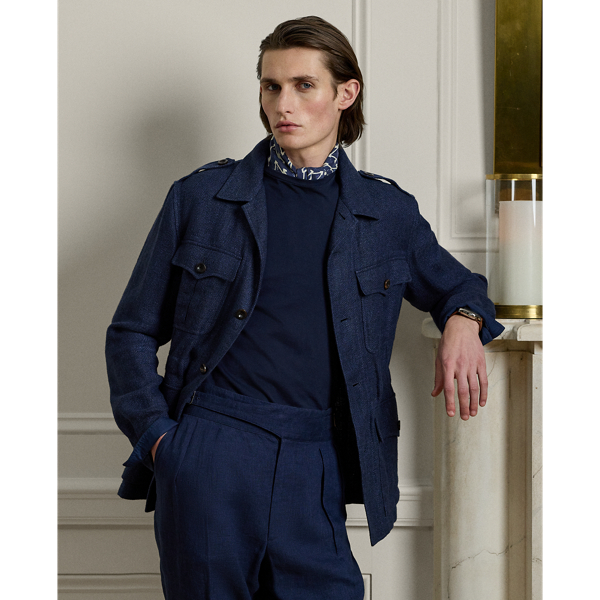 Veste faite main en lin mélangé - Purple Label - Modalova