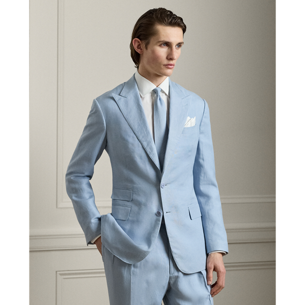 Veste Kent confectionné main soie et lin - Purple Label - Modalova