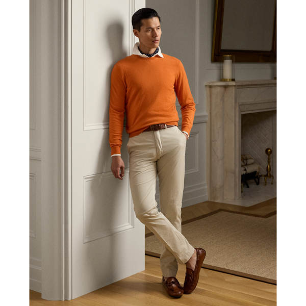 Ralph Lauren Slim Hand-tailored Stretch Chino Trouser In Classic Stone