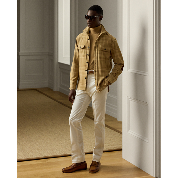 Ralph Lauren Slim Hand-tailored Stretch Chino Trouser In Deckwash White