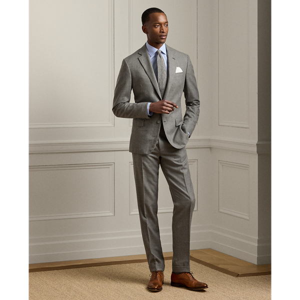 Ralph Lauren Gregory Hand-tailored Sharkskin Trouser In Gray