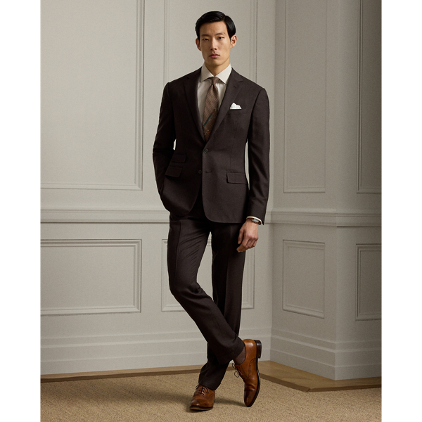 Ralph Lauren Kent Hand-tailored Wool-cashmere Suit In Brown