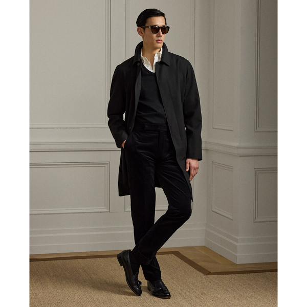 Ralph Lauren Gregory Hand-tailored Corduroy Trouser In Black