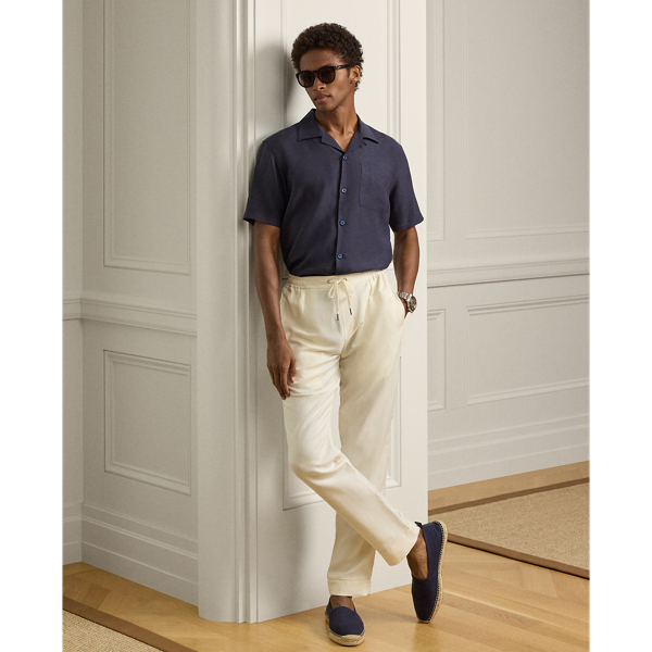Hand-Tailored Silk-Linen Trouser - Purple Label - Modalova