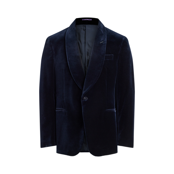 Ralph Lauren Gregory Hand-tailored Velvet Jacket In Blue