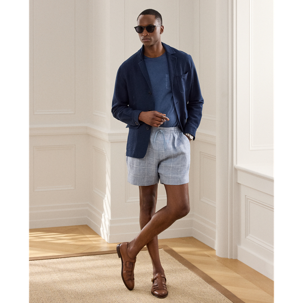 Hand-Tailored Windowpane Linen Short