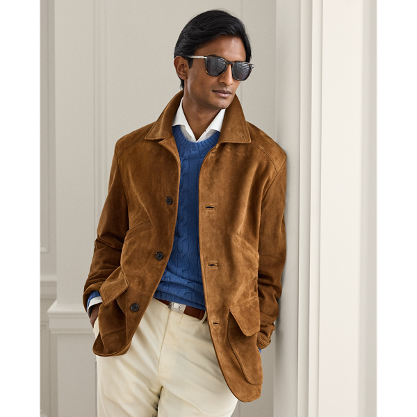 Hand-Tailored Suede Utility Jacket