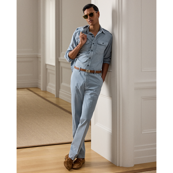 Hand-Tailored Garment-Dyed Chino Trouser