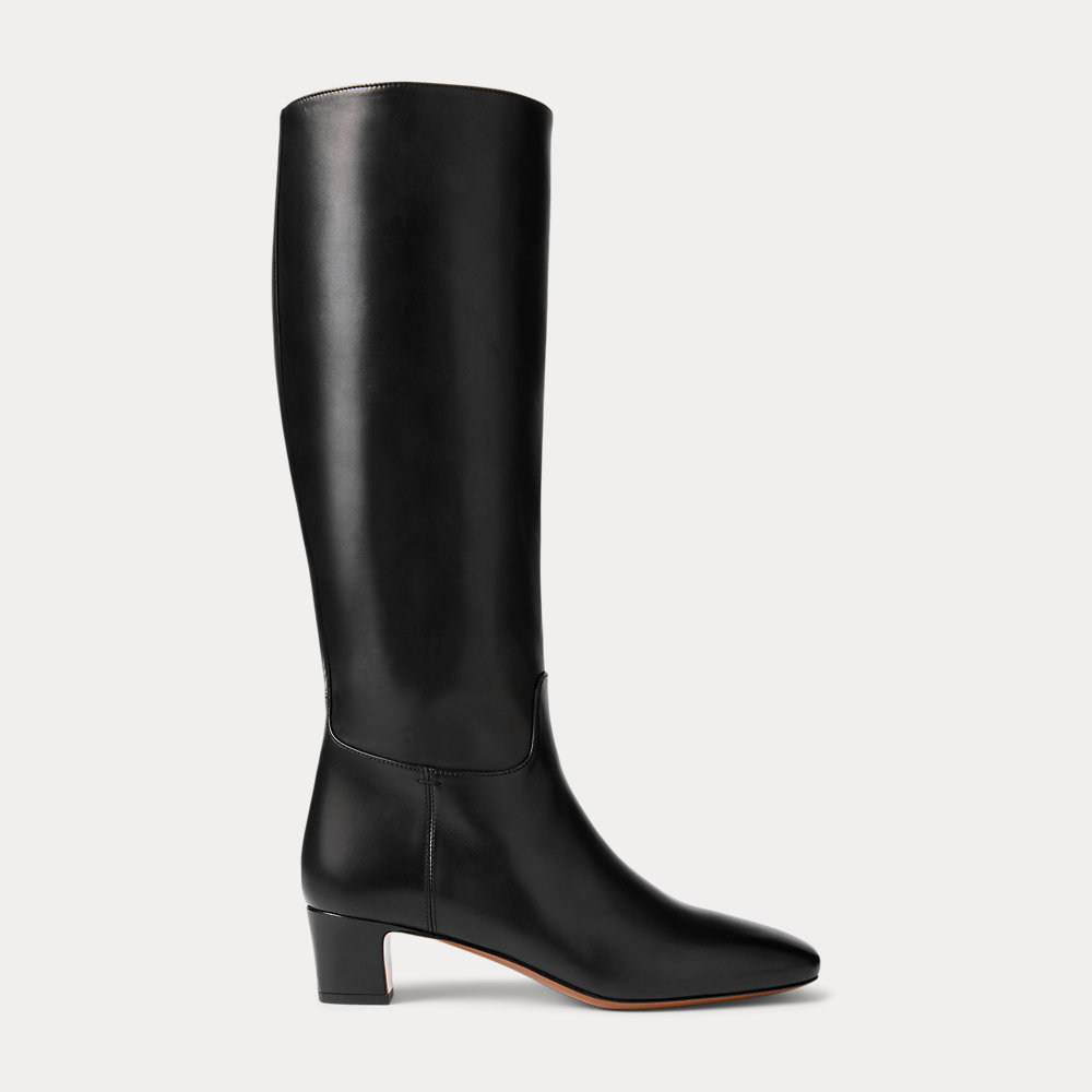 Collection Whitley Burnished Calfskin Tall Boot In Black