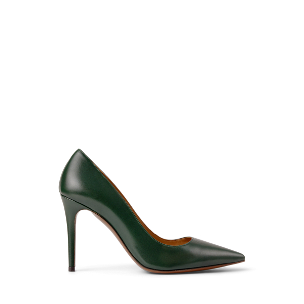 Ralph Lauren 95mm Celia Pointed-toe Stiletto Pumps In Green