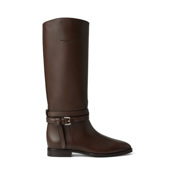 Ralph Lauren Donnely 25 Mm Calfskin Boot In Brown