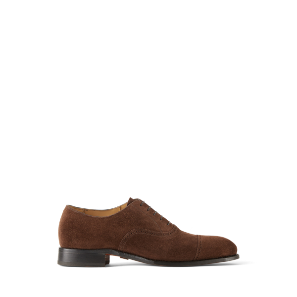 Ralph Lauren Denver Calf-suede Cap-toe Shoe In Brown