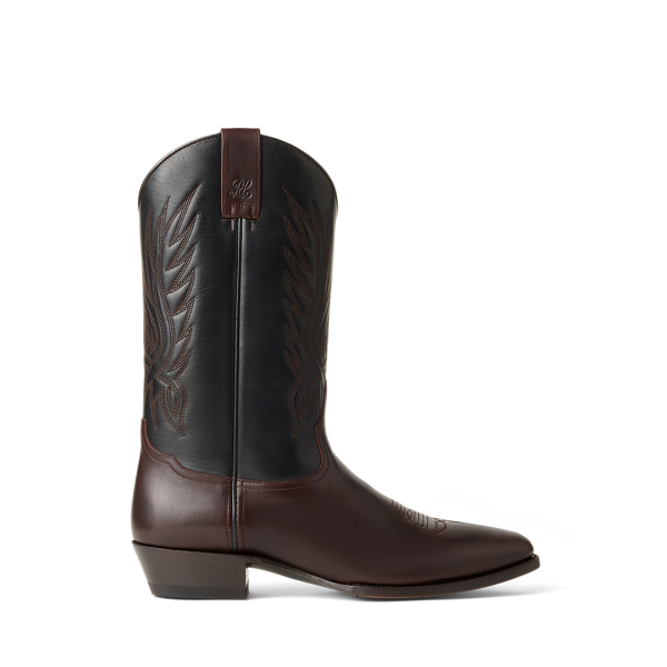 Ralph Lauren Purple Label Western Boot In Brown
