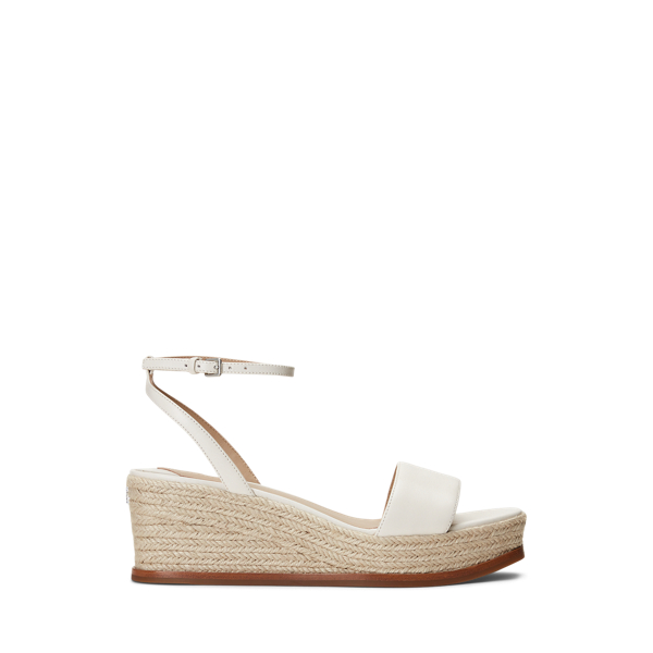 Ralph Lauren Women's Leona Espadrille Platform Wedge Sandals In Soft White