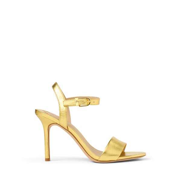 Sandales Gwen en cuir nappa métallisé - Lauren - Modalova