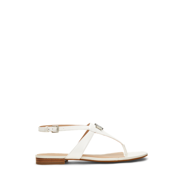 Ralph Lauren Everley Nappa Leather Sandal In Soft White
