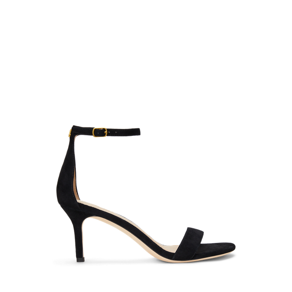 RALPH LAUREN ALLIE MID-HEEL SUEDE SANDAL 