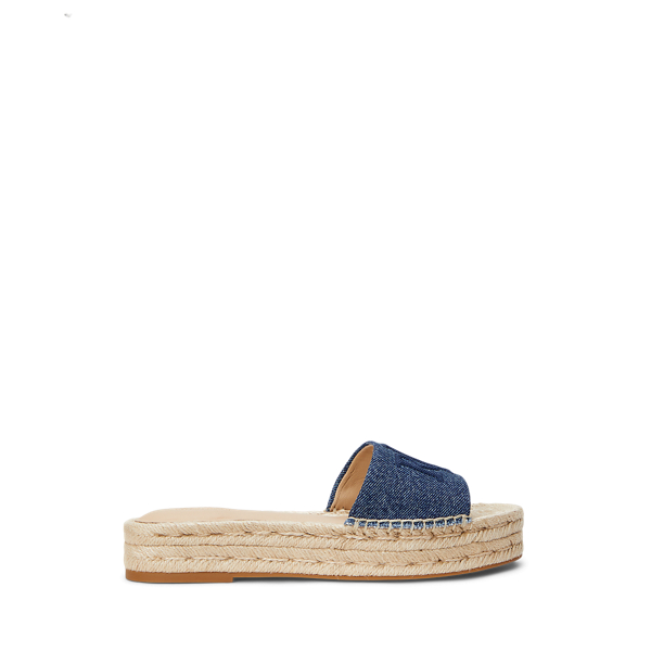RALPH LAUREN POLLY WASHED DENIM ESPADRILLE 