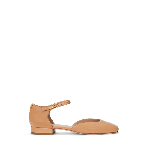 Ralph Lauren Emellie Nappa Leather Mary Jane In Buff