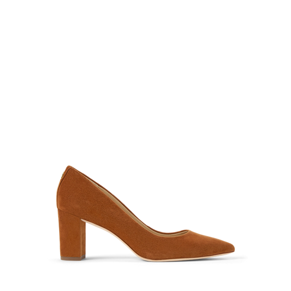 Ralph Lauren Lanette Suede Block-heel Pump