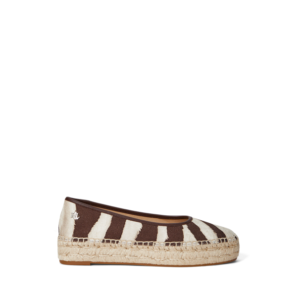 Ralph Lauren Luize Print Canvas Ballet Espadrille
