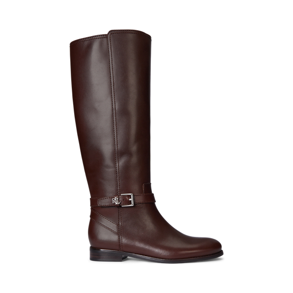 Ralph Lauren Brooke Ii Calfskin Tall Boot In Brown