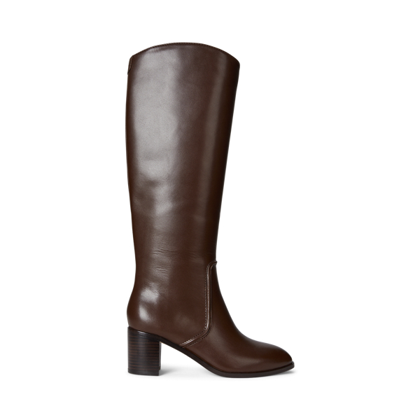 Ralph Lauren Charly Calfskin Tall Boot In Brown