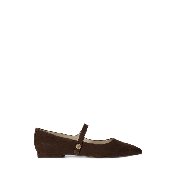 Ralph Lauren Londyn Suede Mary Jane In Brown
